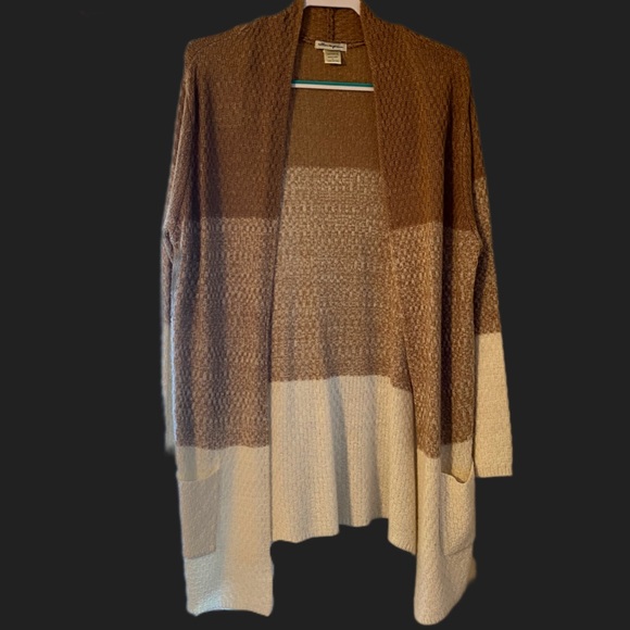 Cotton Emporium Sweaters - Cotton Emporium Brown Soft Knit Cardigan Size L
